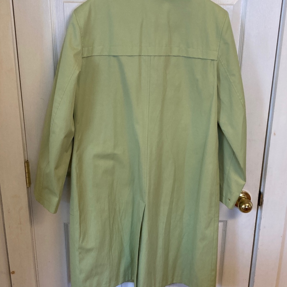Talbots Light Lime Green Trench Coat - Picture 6 of 8